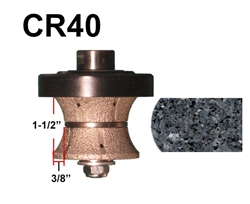 CR40 Router bit for Granite, Marble, Concrete and Engineered Stone Router Bit 5/8"-11 Thread